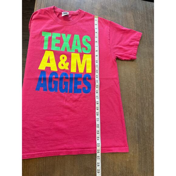 TEXAS A&M AGGIES Gildan Neon Colors Pink Tee T-Shirt Unisex M Gameday Collegiate - Picture 6 of 6
